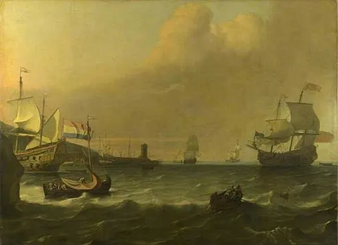 Dutch Men-of-war entering a Mediterranean Port