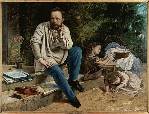 Pierre-Joseph Proudhon y sus hijas en 1853
