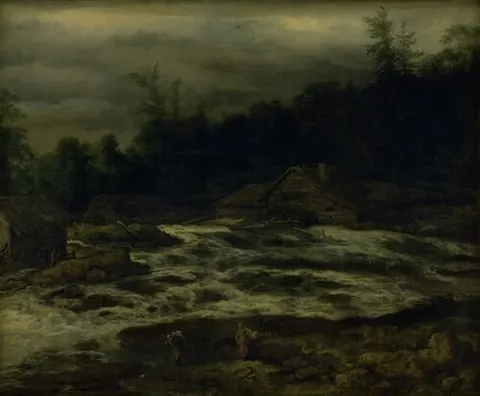 Mountain Scenery with Waterfall