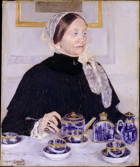 Dama tomando el té