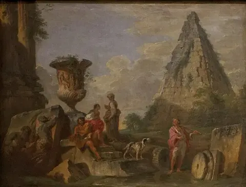 Roman Ruins with the Pyramid of Cestius