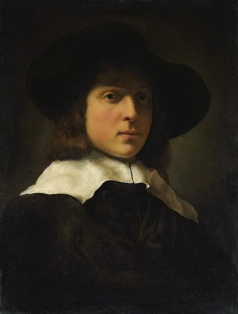 Young Man with a Wide-brimmed Hat and Flat Collar