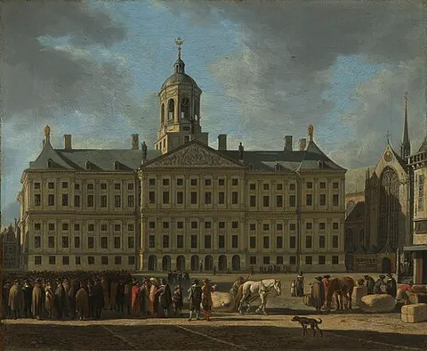 The town hall on Dam Square in Amsterdam
