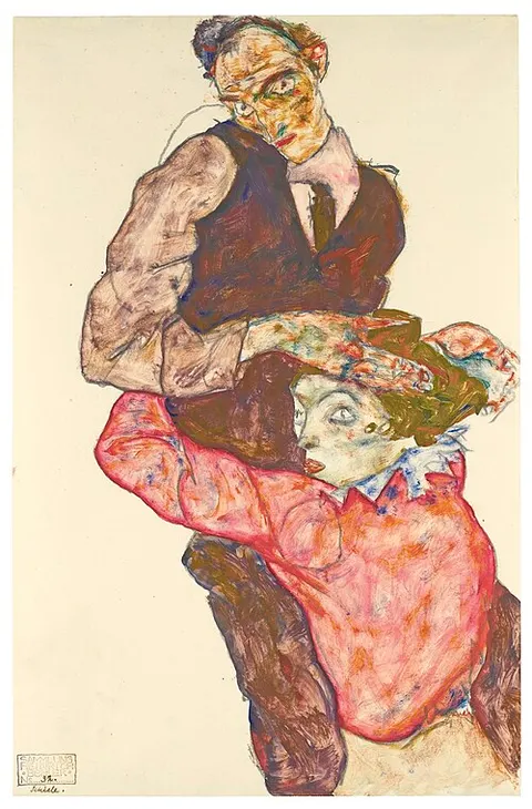 Lovers (Self-portrait with Wally)