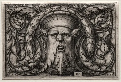 Ornament of Satyr's Head and Wreath