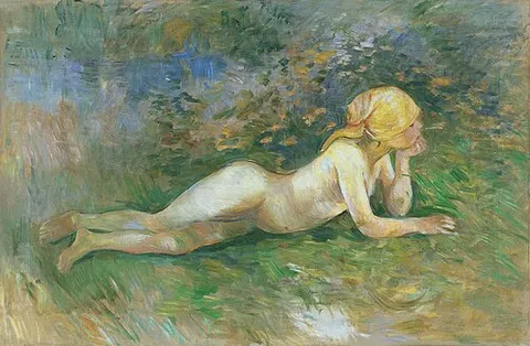 Pastora desnuda tumbada