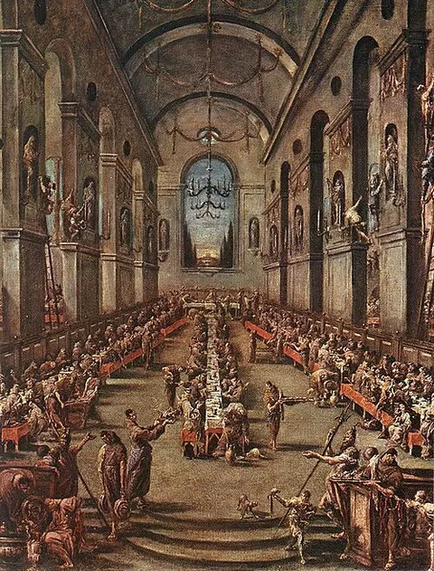 Observant Friars in a Refectory