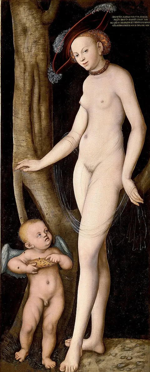 Venus y Cupido con un panal de miel