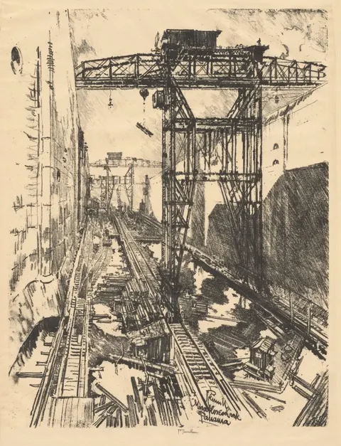Cranes at Miraflores Lock, Panama