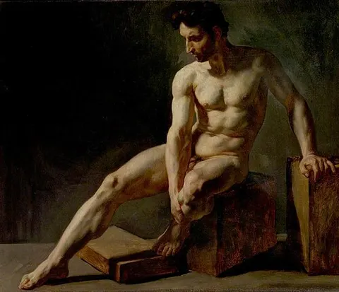Seated Male Nude