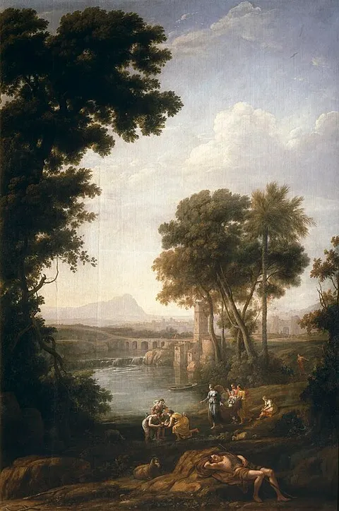 Paisaje con Moisés salvado de las aguas del Nilo