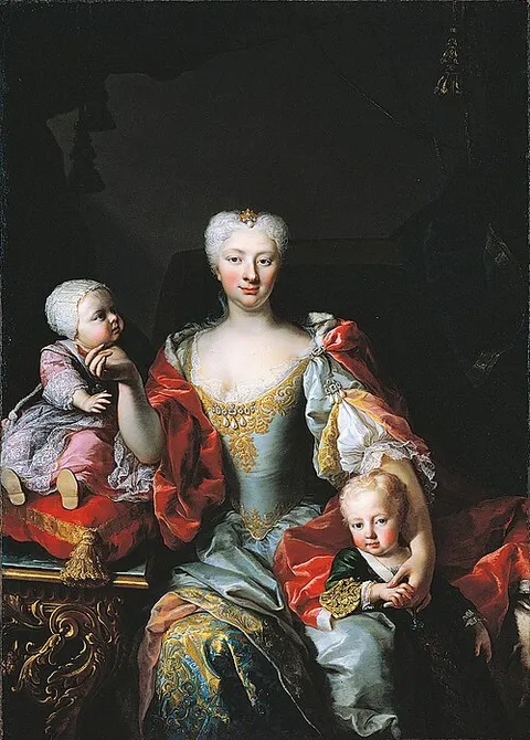Portrait of Polyxena Christina of Hesse-Rotenburg with her children