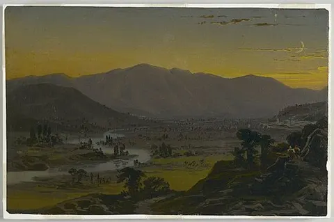River Valley in the Moonlight