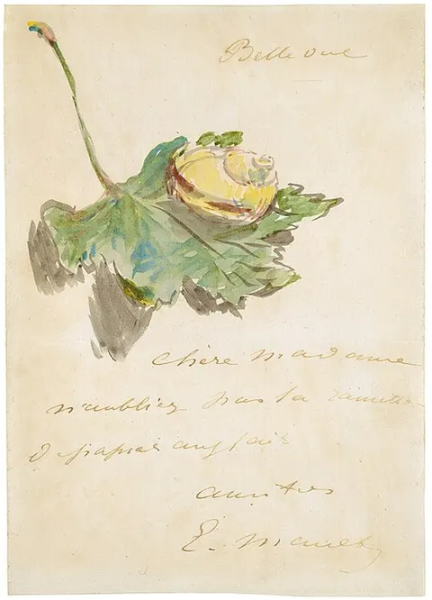 Letter Decorated with a Snail on a Leaf