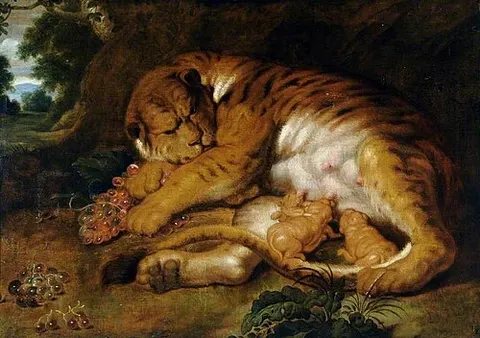 Tigress with Her Cubs