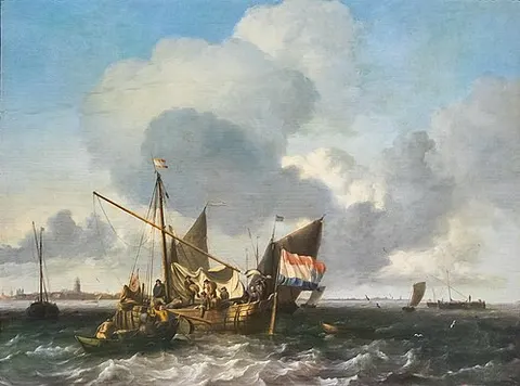 Ships on the Zuiderzee before the Fort of Naarden
