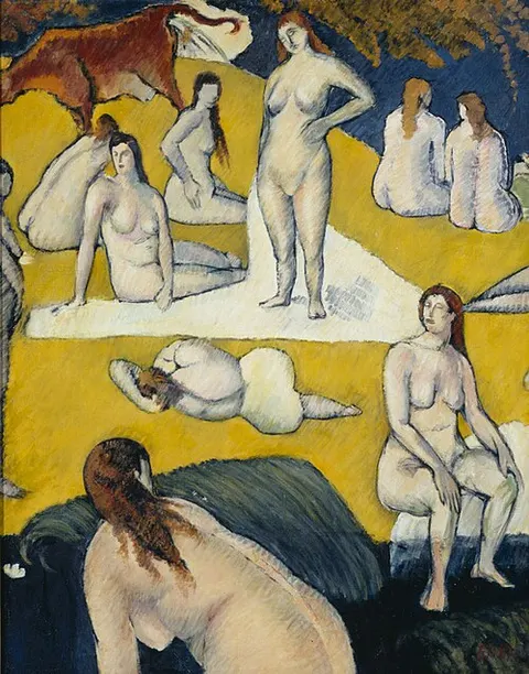 Bathers with Red Cow