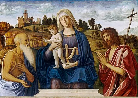 Madonna with child, Saint Jerome, and Saint John the Baptist