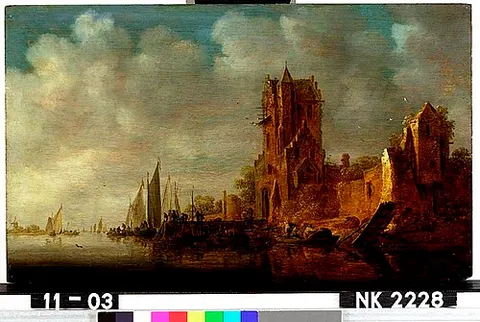 River landscape with the Utrecht Pellecussenpoort