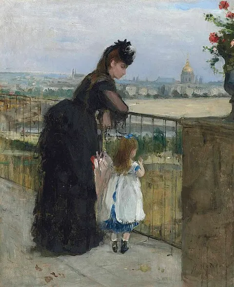 Madre e hija en el balcón