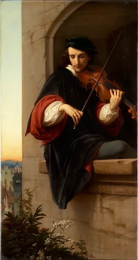 Violinist in the Belfry Window