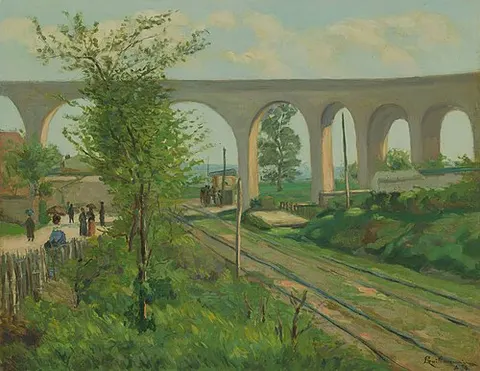 The Arcueil Aqueduct at Sceaux Railroad Crossing