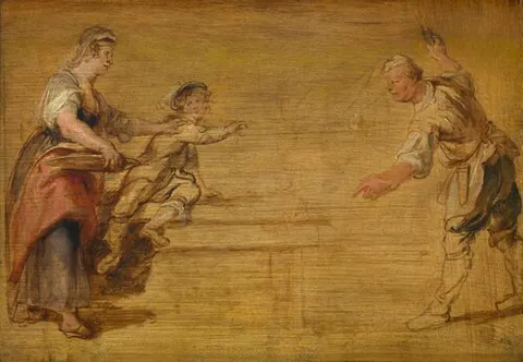 Kitchen Maid, Butcher and Boy around a Table