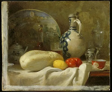 Still Life with a Cucumber and a Pitcher