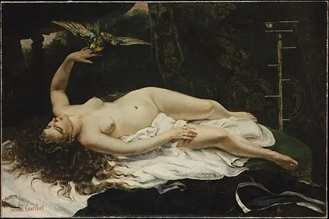 Mujer con loro