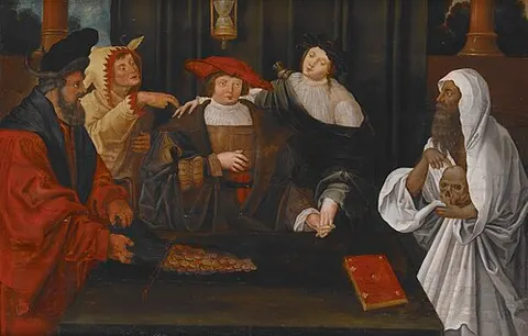 Allegory of Youth crossing between Fame and Folly