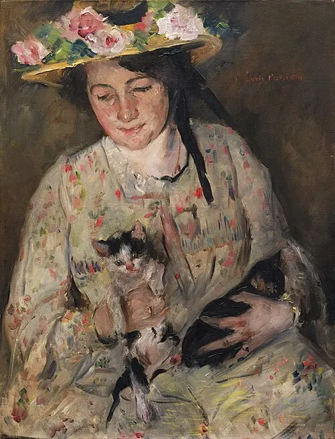 Young woman with cats