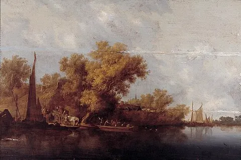 River Landscape with Ferry