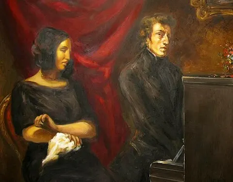 Retrato de Frédéric Chopin y George Sand