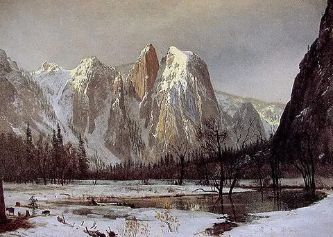 Cathedral Rocks, Valle de Yosemite (Albert Bierstadt)