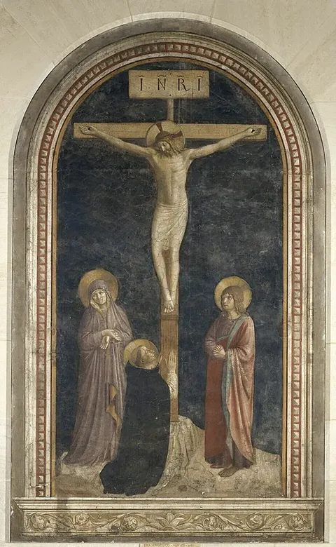 Crucifixion with St Dominic praying