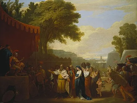 The Wife of Arminius brought captive to Germanicus