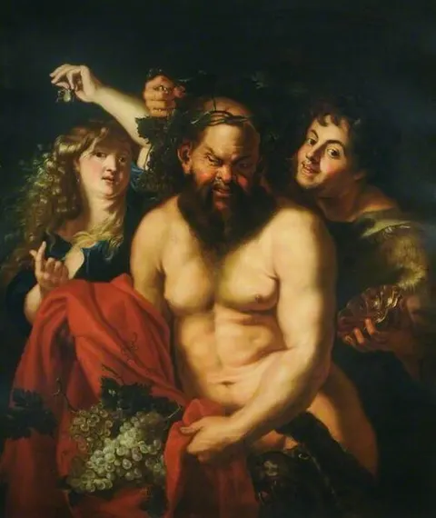 Drunken Silenus Attended by Bacchantes