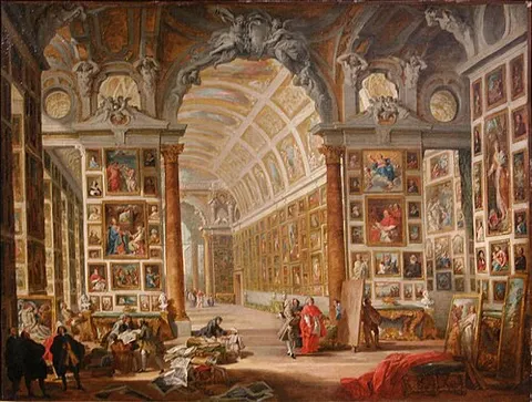 Interior of a Picture Gallery with the Collection of Cardinal Silvio Valenti Gonzaga (sketch)