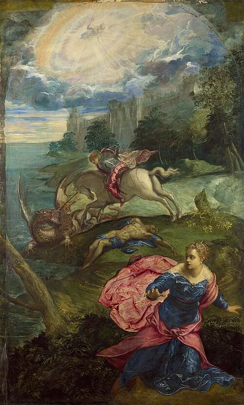San Jorge luchando con el dragón