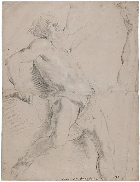 Nude Man Leaning Back, Study for the Figure of Job