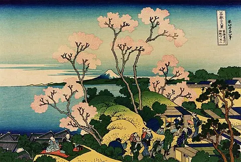 El Fuji desde la colina Goten en Shinagawa en la Tōkaidō