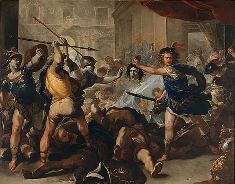 Perseus turning Phineas and his Followers to Stone