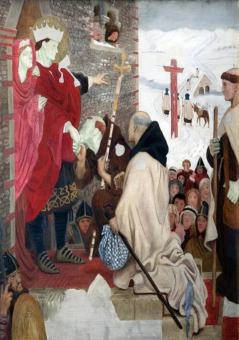 Saint Oswald Receiving Saint Aidan (Saint Oswald Sending Missionaries into Scotland)