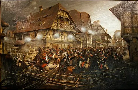 Charge du 9e régiment de cuirassiers dans le village de Morsbronn