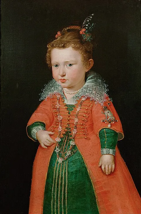 Eleonora Gonzaga (1598-1655), Empress, at the age of two, knee-length portrait