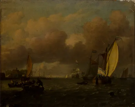 Seascape with ships