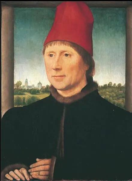 Retrato de hombre con gorro rojo