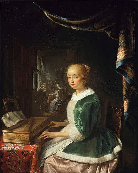 Young Lady Playing a Clavichord