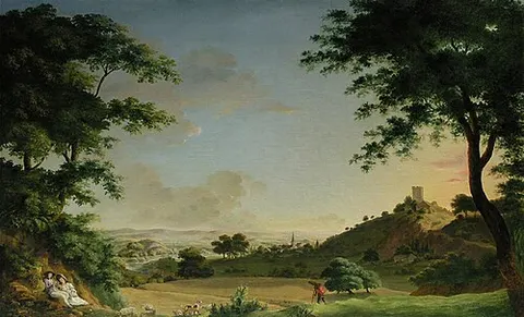 River Landscape with Lovers
