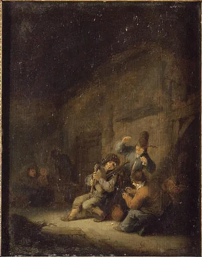 An Interior with a Bagpipe Player